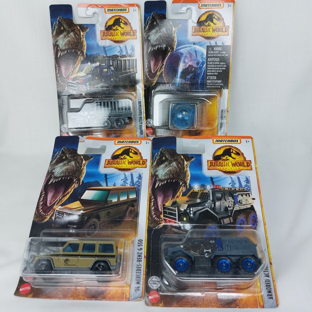 Matchbox 2021 Jurassic World Dominion Lot of 4 Vehicles‎ New